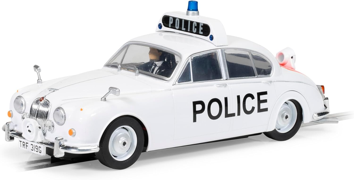 Scalextric Hornby Hobbies LTD C4420 Jaguar Mk2-Police Edition Slot-Cars Street and Rally, White, 1:32 Scale