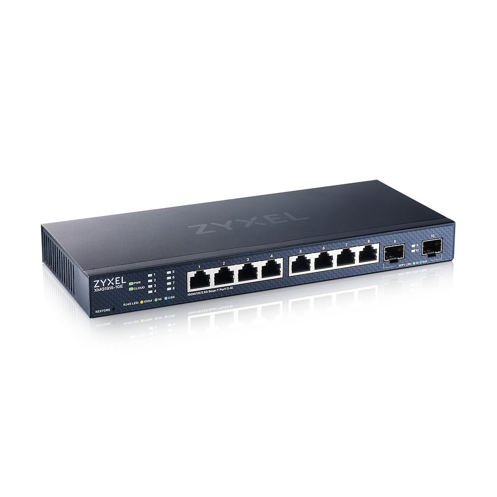 Zyxel 8-port Multi-Gig 2.5G Cloud/Smart Managed Switch with 2 x10G SFP+ | desktop or wall mount