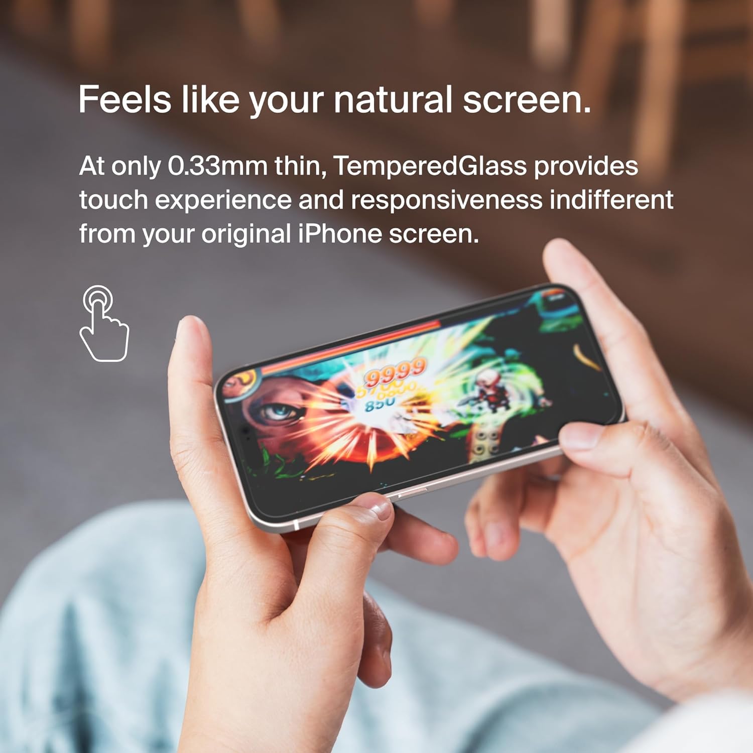 Belkin protector de pantalla ScreenForce TemperedGlass con revestimiento para iPhone 15/ 14 Pro, claridad y nitidez cristalinas, antiarañazos, alineación fácil para aplicación sin burbujas