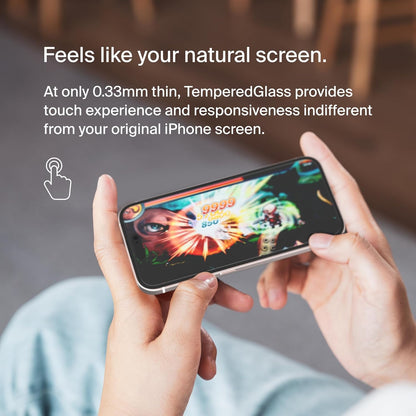 Belkin protector de pantalla ScreenForce TemperedGlass con revestimiento para iPhone 15/ 14 Pro, claridad y nitidez cristalinas, antiarañazos, alineación fácil para aplicación sin burbujas