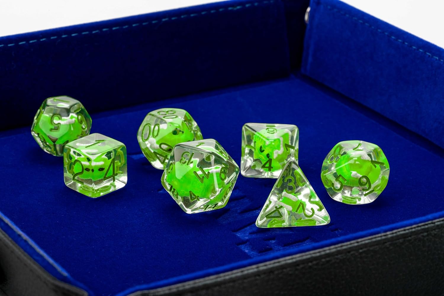 FanRoll by Metallic Dice Games Dragon StormTM Inclusion Resin Dice Set: Green Dragon