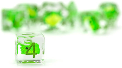 FanRoll by Metallic Dice Games Dragon StormTM Inclusion Resin Dice Set: Green Dragon