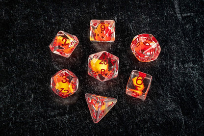 FanRoll by Metallic Dice Games Dragon StormTM Inclusion Resin Dice Set: Red Dragon
