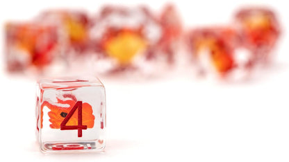 FanRoll by Metallic Dice Games Dragon StormTM Inclusion Resin Dice Set: Red Dragon