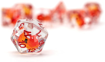 FanRoll by Metallic Dice Games Dragon StormTM Inclusion Resin Dice Set: Red Dragon