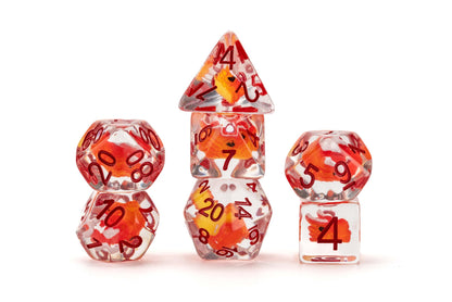 FanRoll by Metallic Dice Games Dragon StormTM Inclusion Resin Dice Set: Red Dragon