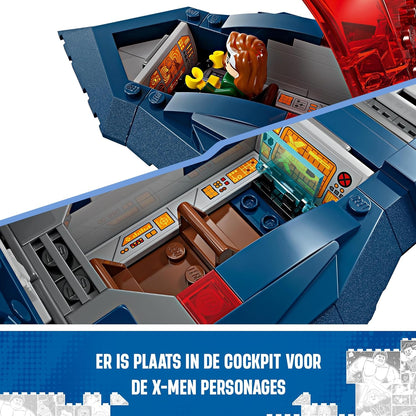 LEGO Marvel X-Men X-Jet Buildable Toy Plane for Kids, Boys & Girls, Airplane Model Building Kit with Wolverine, Cyclops, Rogue and Magneto Super Hero Minifigures, Birthday Gift Idea 76281