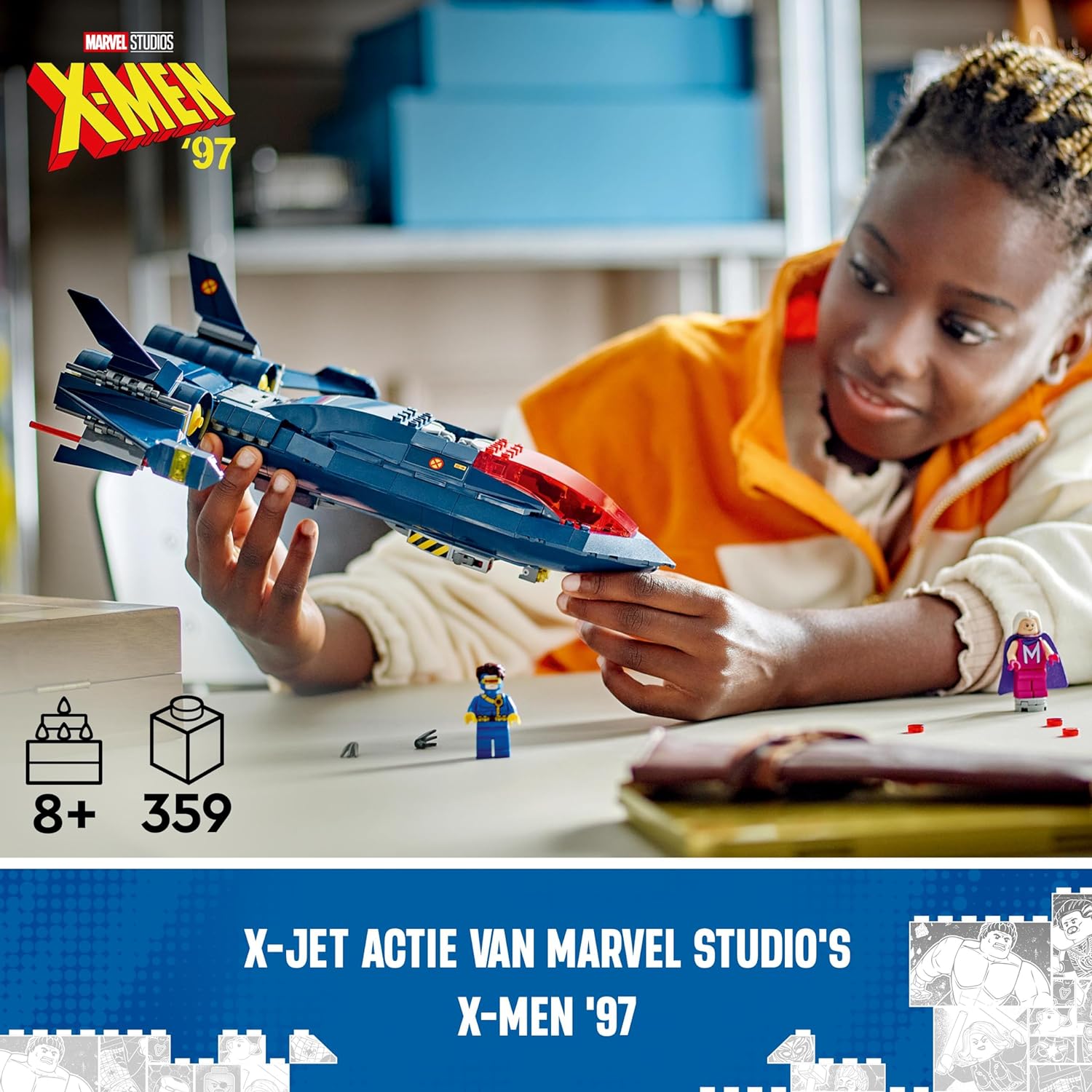 LEGO Marvel X-Men X-Jet Buildable Toy Plane for Kids, Boys & Girls, Airplane Model Building Kit with Wolverine, Cyclops, Rogue and Magneto Super Hero Minifigures, Birthday Gift Idea 76281