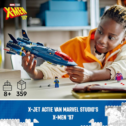 LEGO Marvel X-Men X-Jet Buildable Toy Plane for Kids, Boys & Girls, Airplane Model Building Kit with Wolverine, Cyclops, Rogue and Magneto Super Hero Minifigures, Birthday Gift Idea 76281