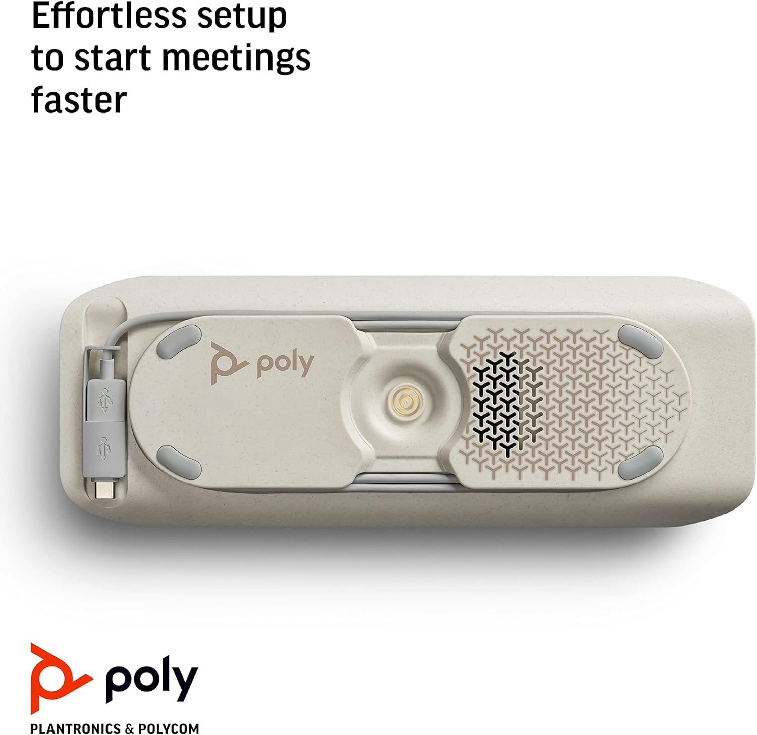 Poly - Sync 40+ Bluetooth Smart Speakerphone (Plantronics) - Flexible Work Spaces - Connect to PC/Mac via Included BT600 Dongle & Smartphones via Bluetooth - Works with Teams (Certified), Zoom & More