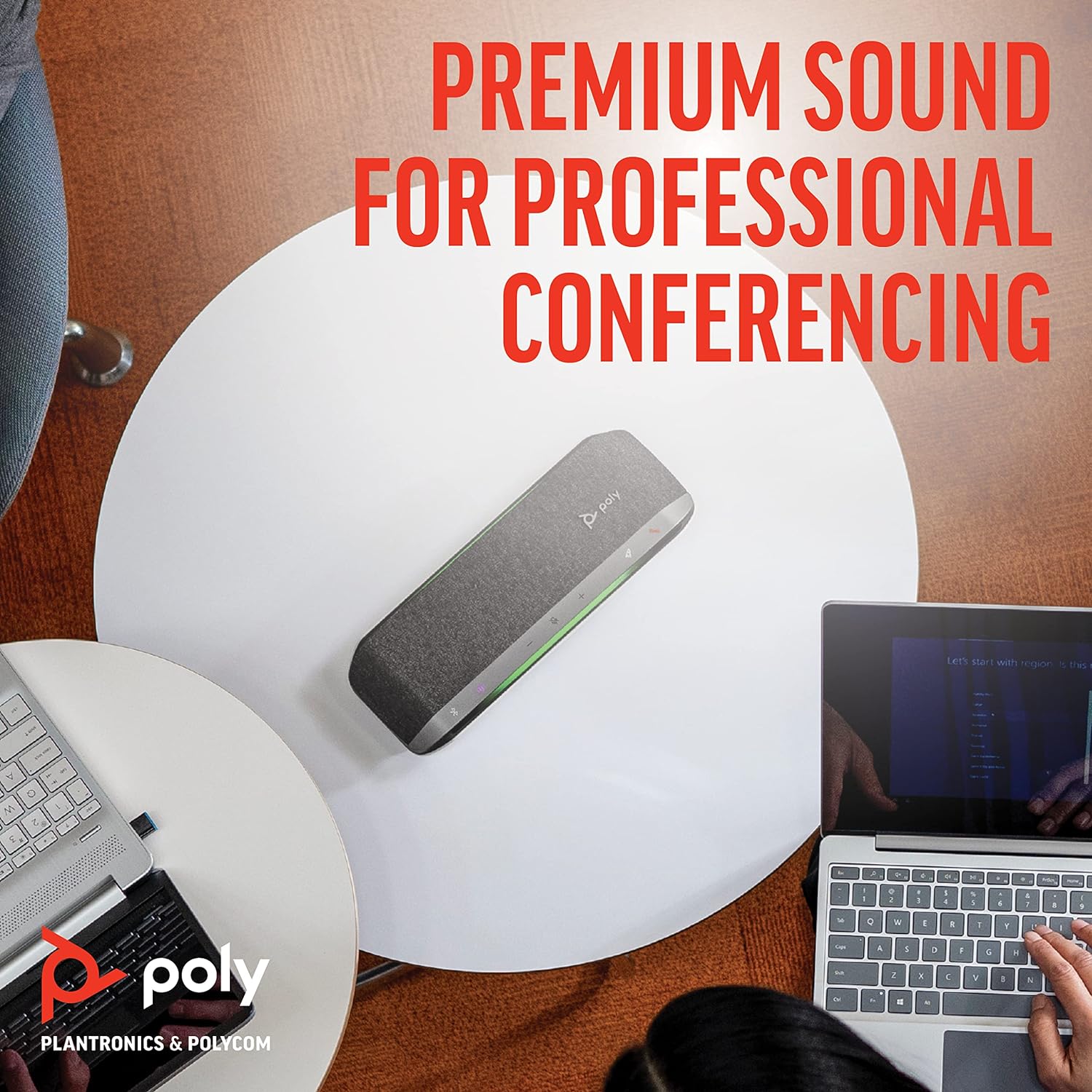 Poly - Sync 40+ Bluetooth Smart Speakerphone (Plantronics) - Flexible Work Spaces - Connect to PC/Mac via Included BT600 Dongle & Smartphones via Bluetooth - Works with Teams (Certified), Zoom & More