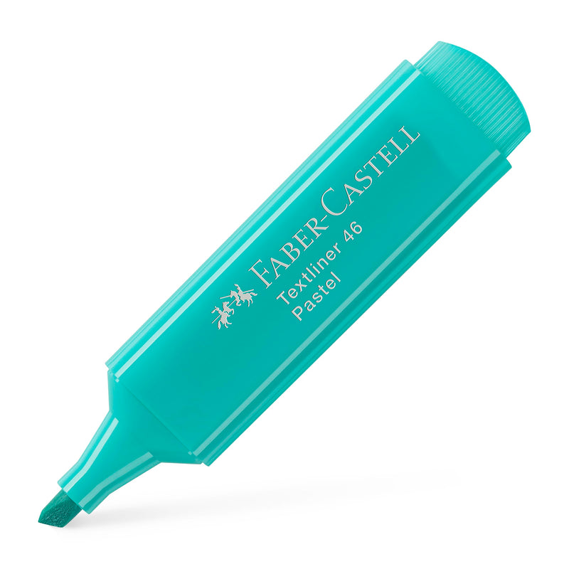 Faber-Castell 154658 - Box of 10 Textliner Pastel Fluorescent Markers 1546 - Turquoise