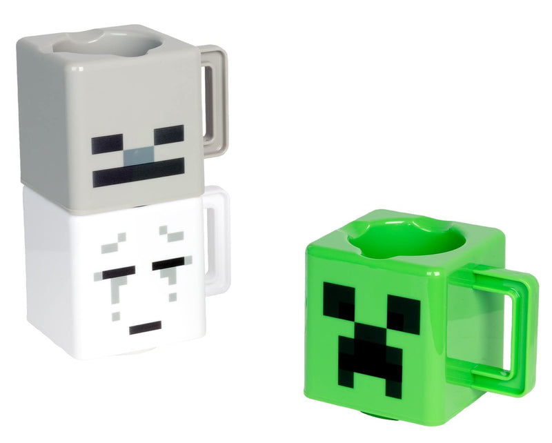 Plastic Minecraft Stacking Coffee Mugs, Set of 3 Minecraft Mugs