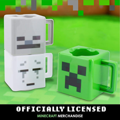Plastic Minecraft Stacking Coffee Mugs, Set of 3 Minecraft Mugs