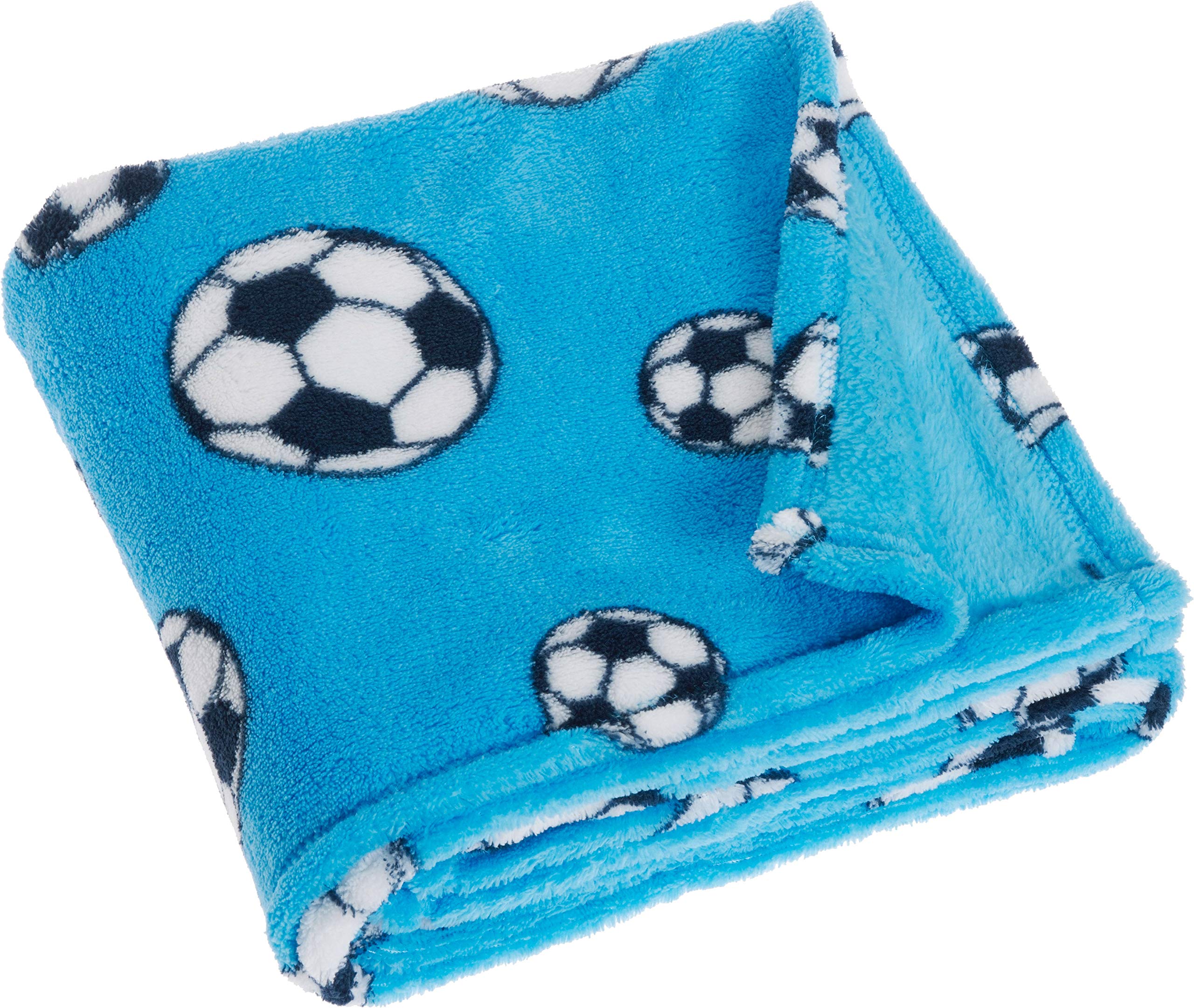 Playshoes - 301702 - Fleecedecke Fussball - Blau - 75x100 Cm