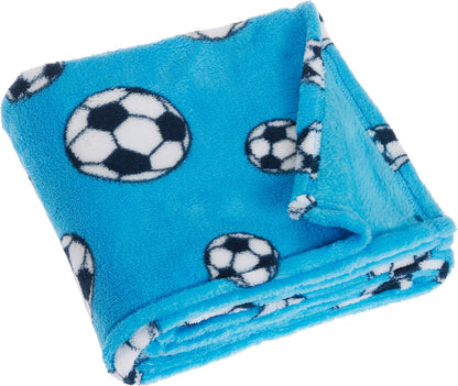 Playshoes - 301702 - Fleecedecke Fussball - Blau - 75x100 Cm