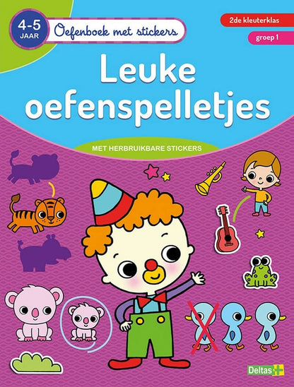 Oefenboek met stickers - Leuke oefenspelletjes (4-5 j.