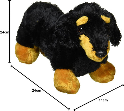 Aurora, 12750, Mini Flopsies Vienna The Dachshund, 20cm, Juguete de Peluche, Negro y marrón Único