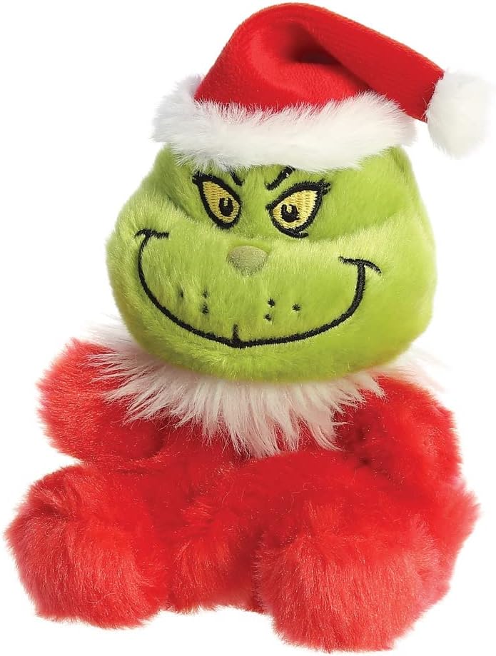 Aurora, 15591, The Grinch Official Merchandise Santa Palm Pal, Soft Toy, Red & Green