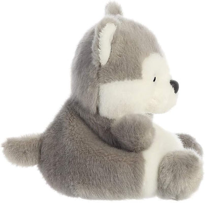 Aurora Palm Pets, Busky el Husky Perro Suave Juguete, 33474, 5 Pulgadas, Gris y Blanco