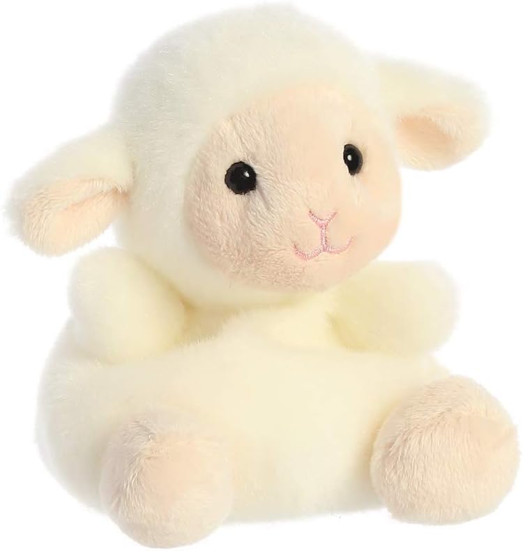 Aurora, 33483, Palm Pals, Cordero de Lana, 13cm, Peluche, Blanco