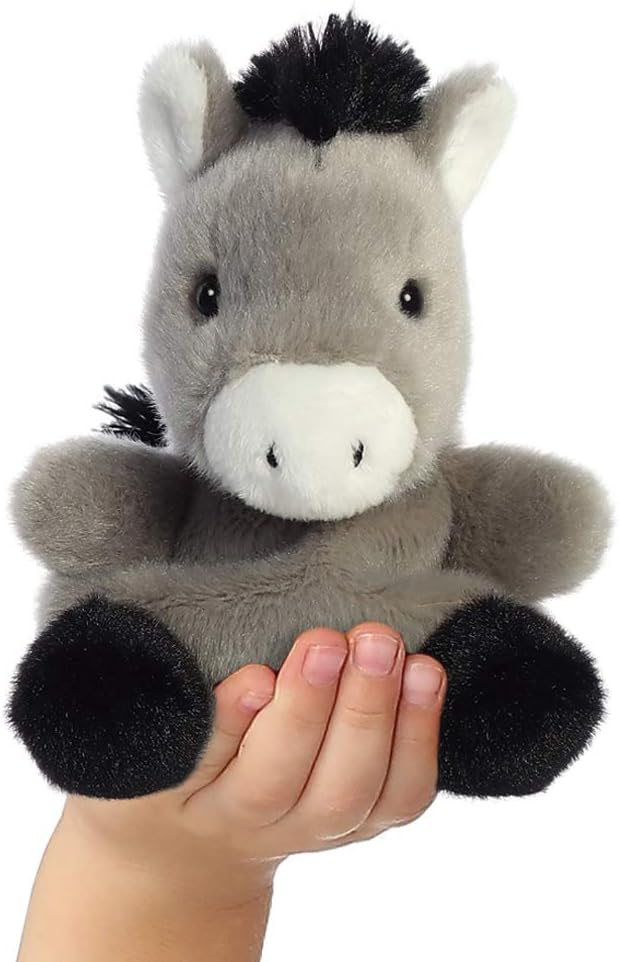 Aurora, 33529, Palm Pals Eli Donkey, 5In, Soft Toy, Grey