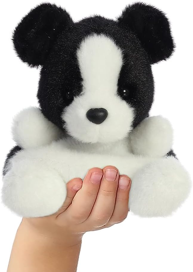 Aurora, 33534, Palm Pals Brodie Collie Dog, 5In, Soft Toy, Black & White