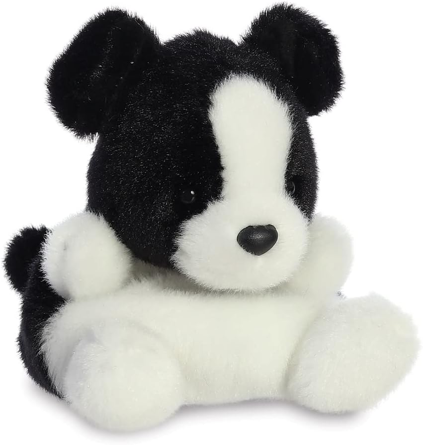 Aurora, 33534, Palm Pals Brodie Collie Dog, 5In, Soft Toy, Black & White