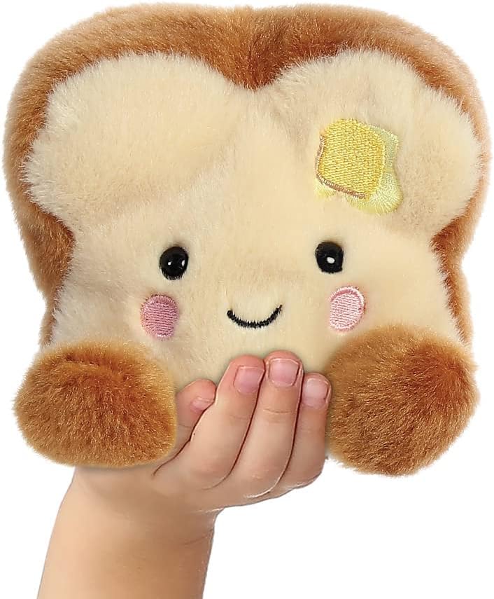 Aurora, 33574, Palm Pals Buttery Toast, 5In, Eco-friendly soft toy, Brown, Medium