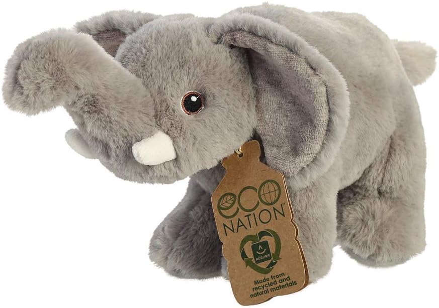 Aurora, 35002, Eco Nation, Elephant, 10.5In, Soft Toy, Grey
