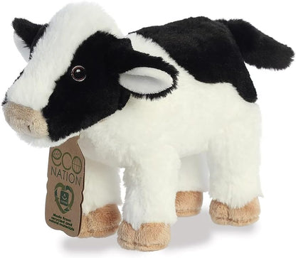 Aurora, 35026, Eco Nation Cow 10In, Soft Toy, White & Black