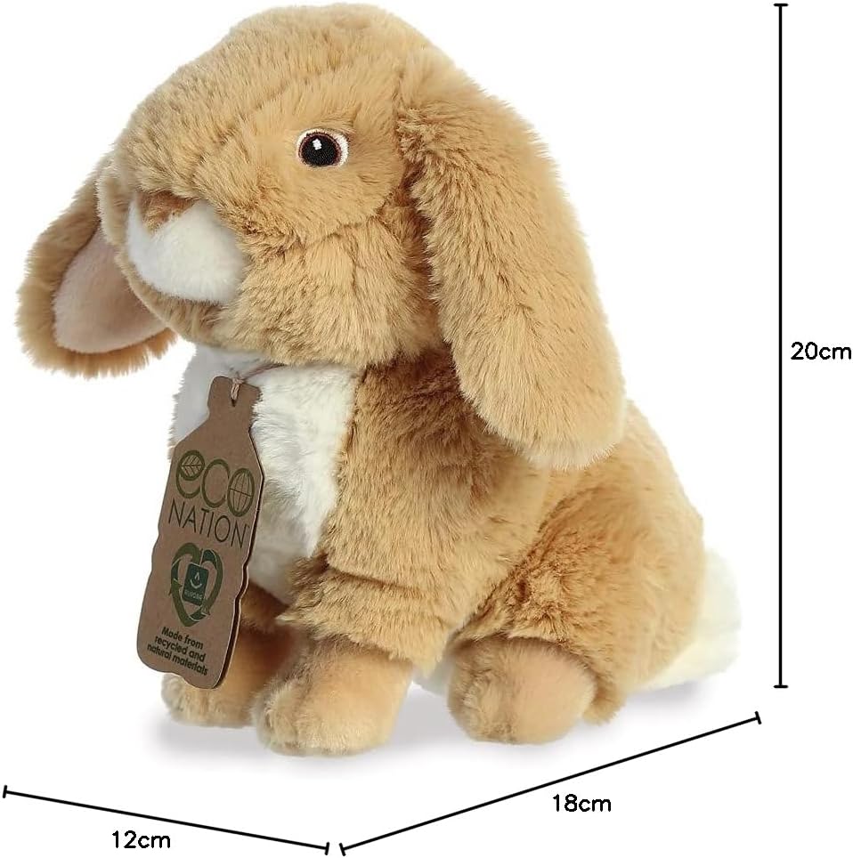 Aurora, 35042, Eco Nation Lop-Eared Rabbit Tan, 9In, Soft Toy, Brown