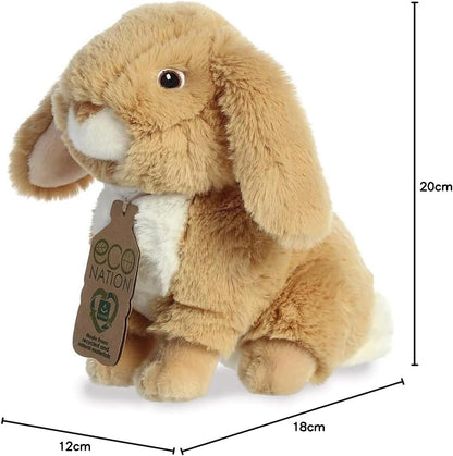 Aurora, 35042, Eco Nation Lop-Eared Rabbit Tan, 9In, Soft Toy, Brown