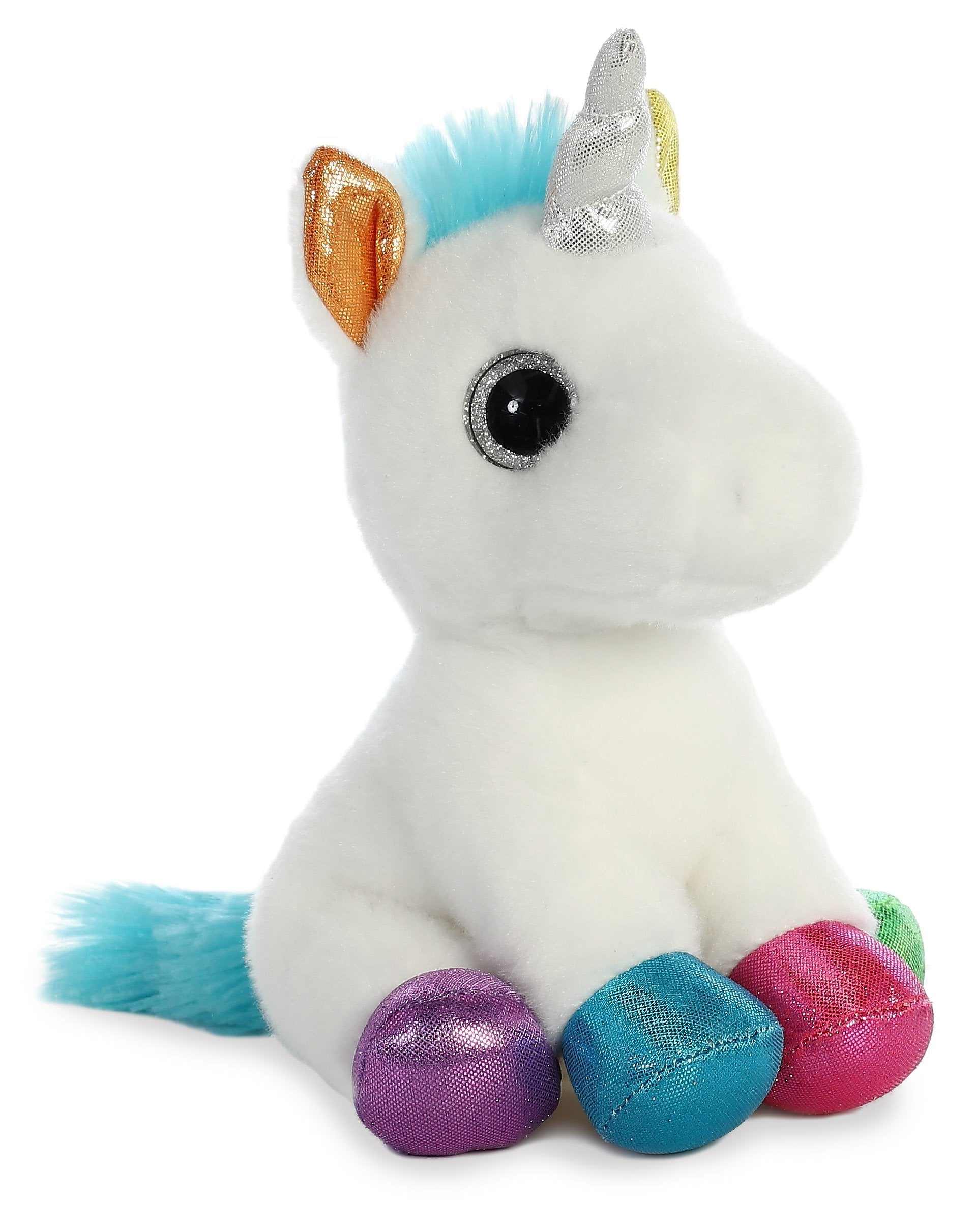 Aurora World 60955 Sparkle Tales Jewel Unicorn Plush Toy, White