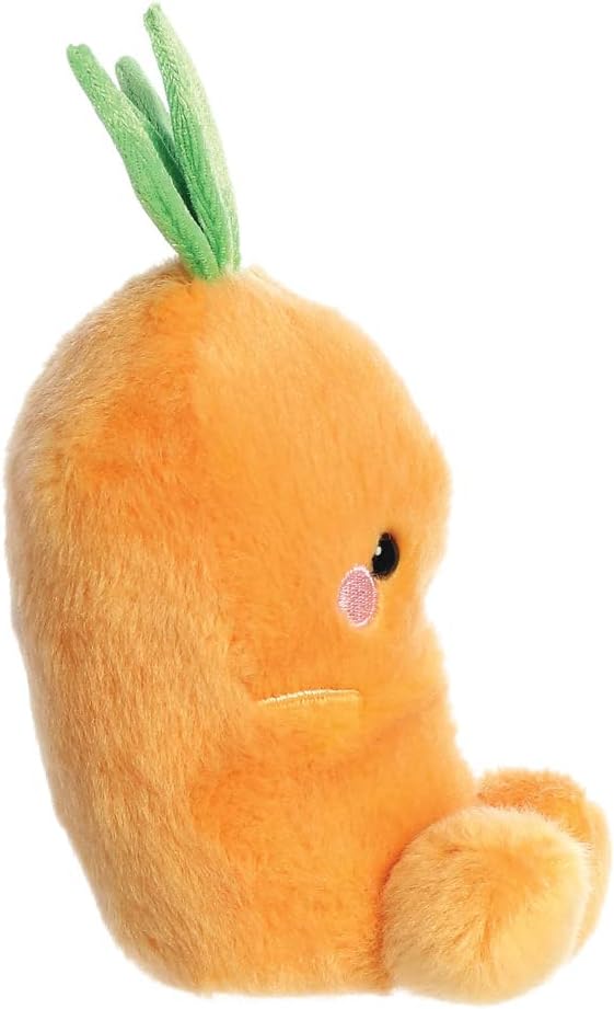Aurora World- Aurora, 82054, Palm Pals Alegre Zanahoria, 13cm, Peluche ecológico, Naranja, Color