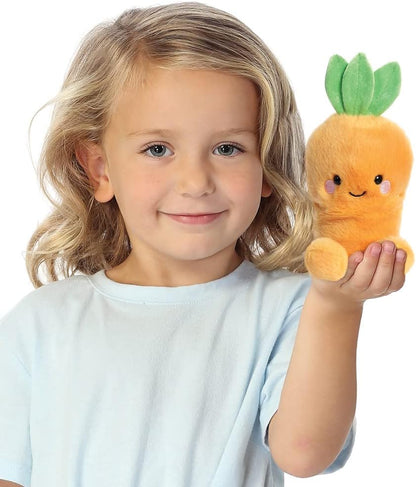 Aurora World- Aurora, 82054, Palm Pals Alegre Zanahoria, 13cm, Peluche ecológico, Naranja, Color