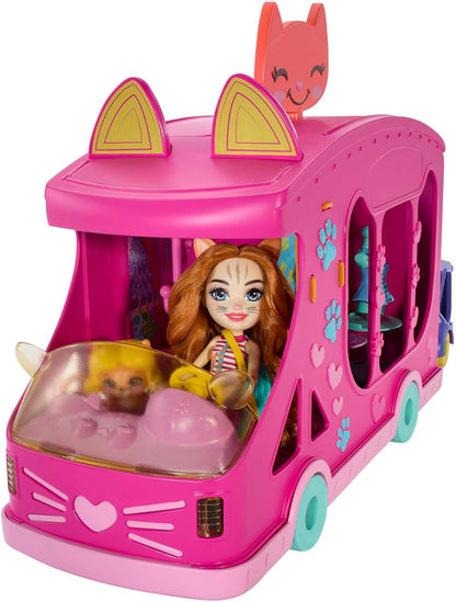 Enchantimals HPB34 Fashion Truck Set with 15 cm Doll and Best Friends Animal Figurines, Trailer for Animals, + 25 Accessories, Children's Toy, Ages 4 and Above
