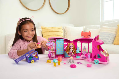 Enchantimals HPB34 Fashion Truck Set with 15 cm Doll and Best Friends Animal Figurines, Trailer for Animals, + 25 Accessories, Children's Toy, Ages 4 and Above