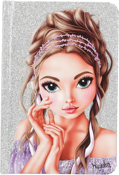 Depesche 12645 TOPModel Glitter Queen - notitieboek en potlood geschenkset, gelinieerde pagina's en glitterende kaft