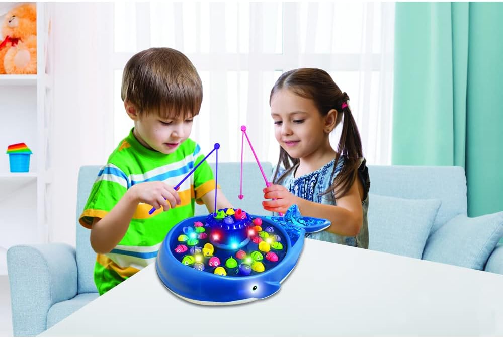 Merchant Ambassador - Magical Whale Fishing Game mit LED-Lichtern und Musik - Angelspiel für Kinder