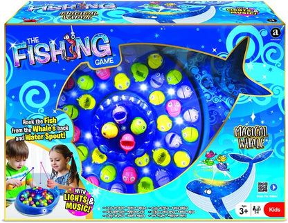 Merchant Ambassador - Magical Whale Fishing Game mit LED-Lichtern und Musik - Angelspiel für Kinder