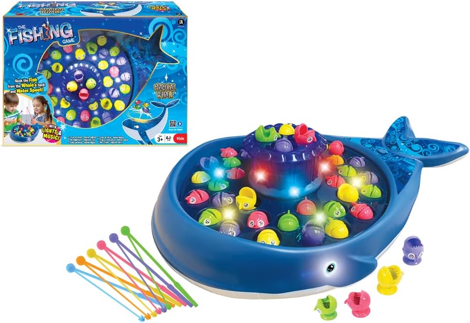 Merchant Ambassador - Magical Whale Fishing Game mit LED-Lichtern und Musik - Angelspiel für Kinder
