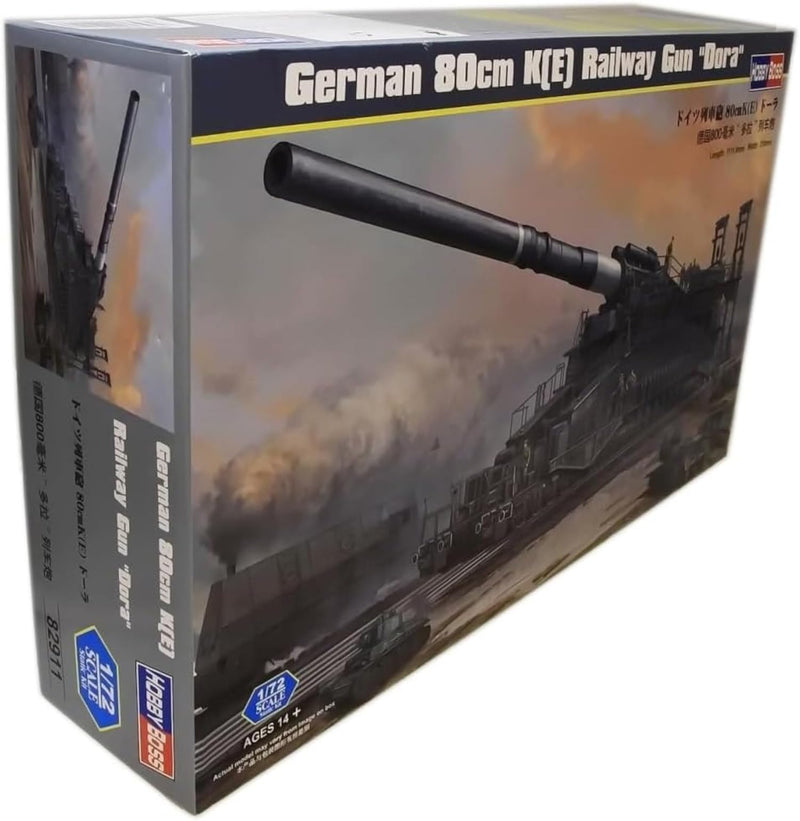 Hobbyboss 82911%22 German KE Railway Gun Dora Plastic Model Kit, Brown, 1:72 Scale & 82901%22 German Kriegslokomotive Br 52%22 Plastic Model Kit, 1:72 Scale