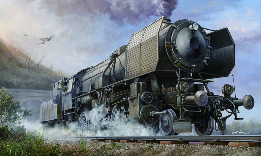 Hobbyboss 82911%22 German KE Railway Gun Dora Plastic Model Kit, Brown, 1:72 Scale & 82901%22 German Kriegslokomotive Br 52%22 Plastic Model Kit, 1:72 Scale