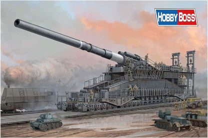 Hobbyboss 82911%22 German KE Railway Gun Dora Plastic Model Kit, Brown, 1:72 Scale & 82901%22 German Kriegslokomotive Br 52%22 Plastic Model Kit, 1:72 Scale
