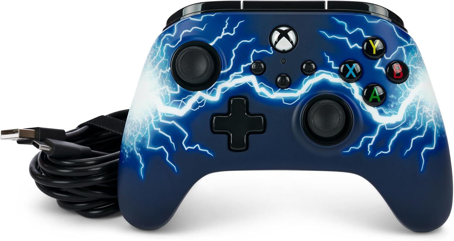 PowerA Advantage Wired Controller for Xbox Series X|S - Arc Lightning, Gamepad, Wired Video Game Controller, Gaming Controller, USB-C, works with Xbox One and Windows 10/11, Officially Licensed