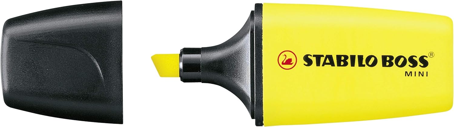 Highlighter - STABILO BOSS MINI - Pack of 3 - Yellow, Orange, Green Pack of 3 Yellow, Orange, Green
