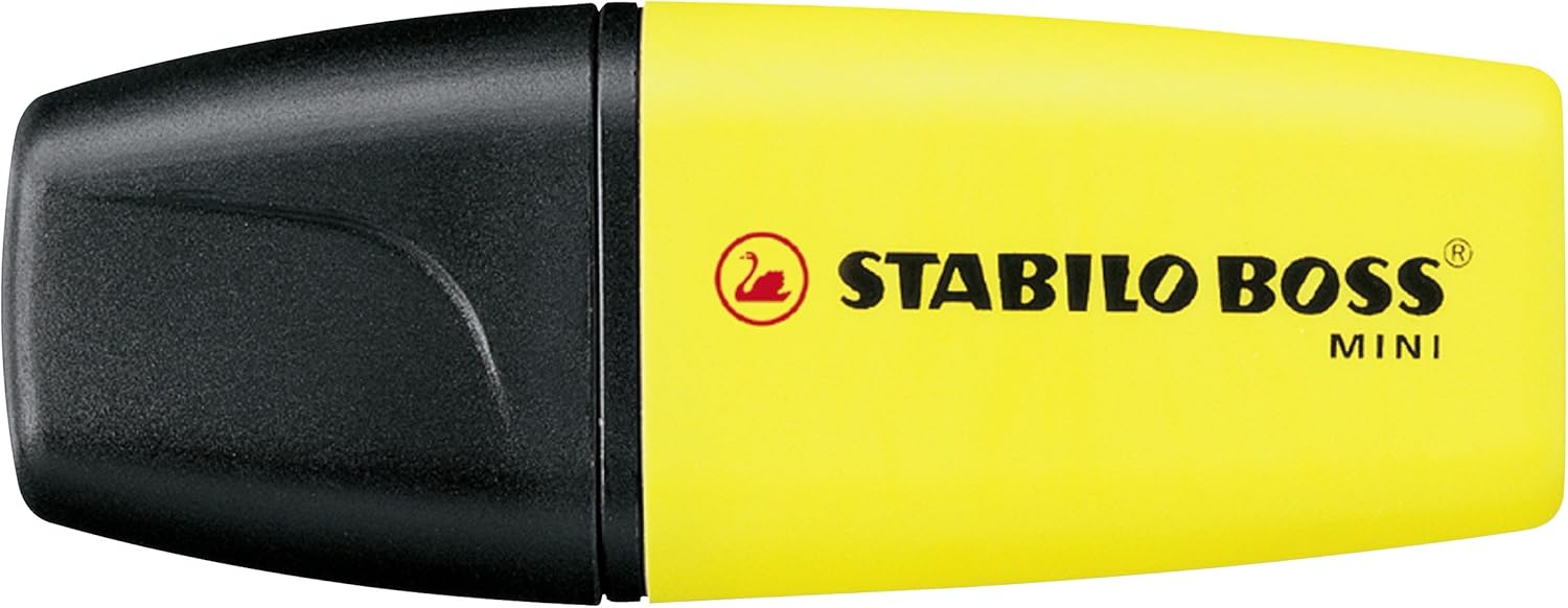 Highlighter - STABILO BOSS MINI - Pack of 3 - Yellow, Orange, Green Pack of 3 Yellow, Orange, Green