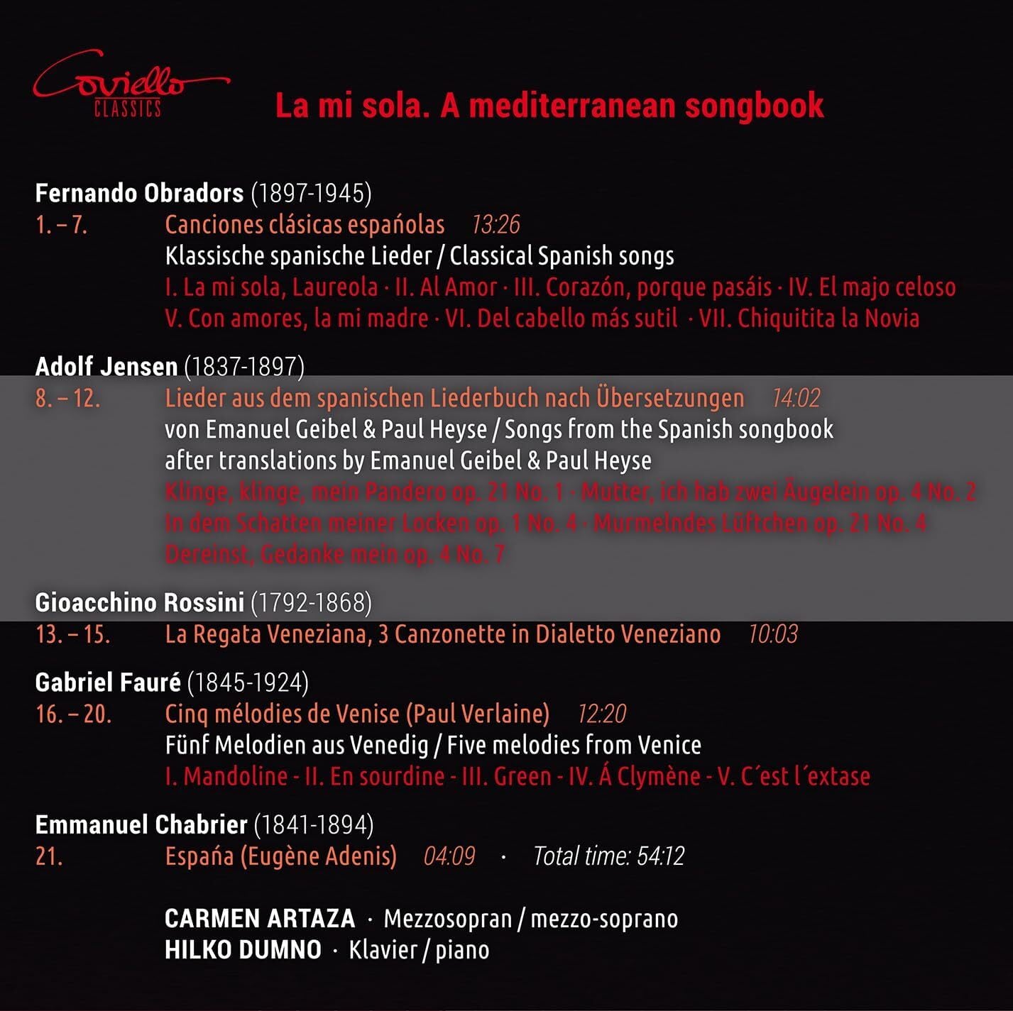 La Mi Sola: A Mediterranean Songbook
