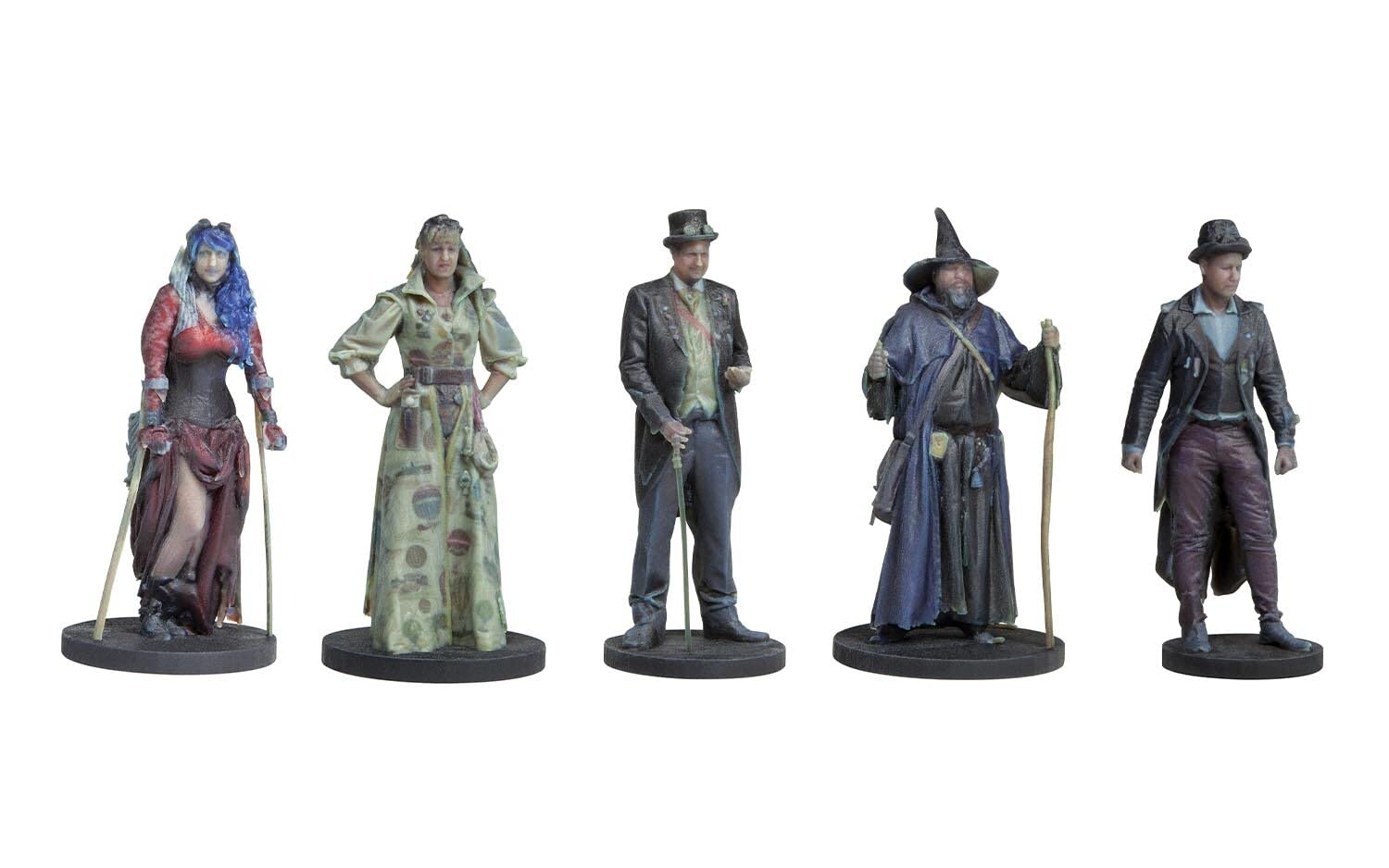 Bassett-Lowke BL8010 Steampunk pasajeros de pie Pack 1, 5 Figuras (sin Pintar), Color, Talla única